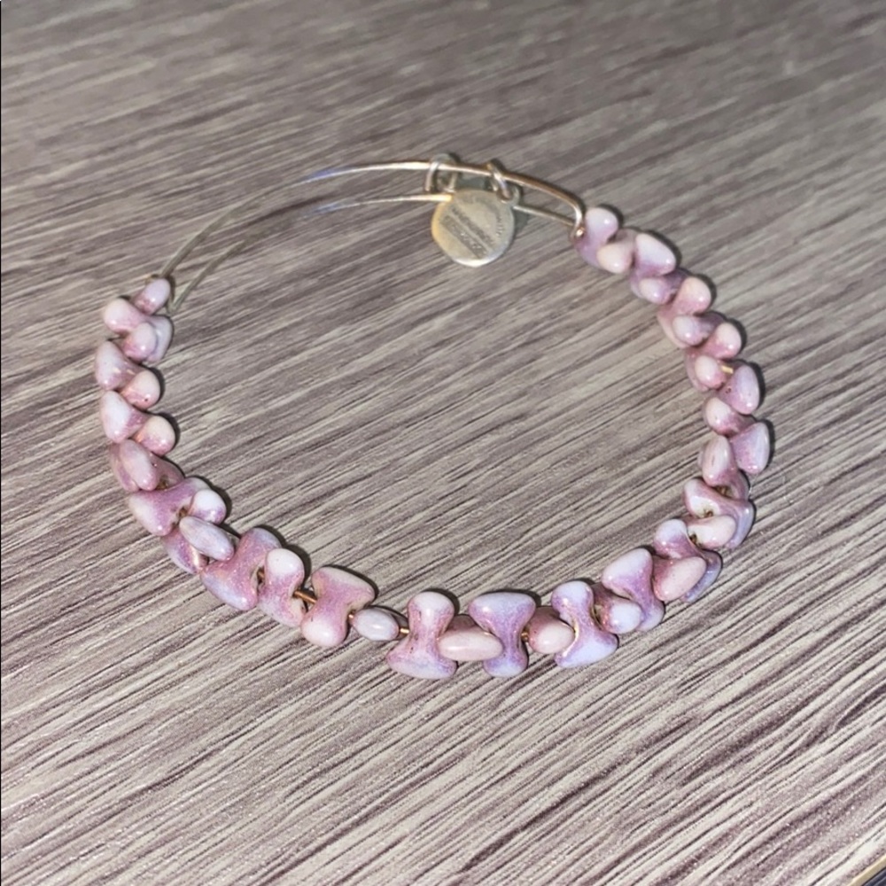 Alex And Ani Travelers Purple Stone Bead Bracelet